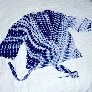 Natural Life O/S Navy and White “Tie-Dye” Multi-Way Top